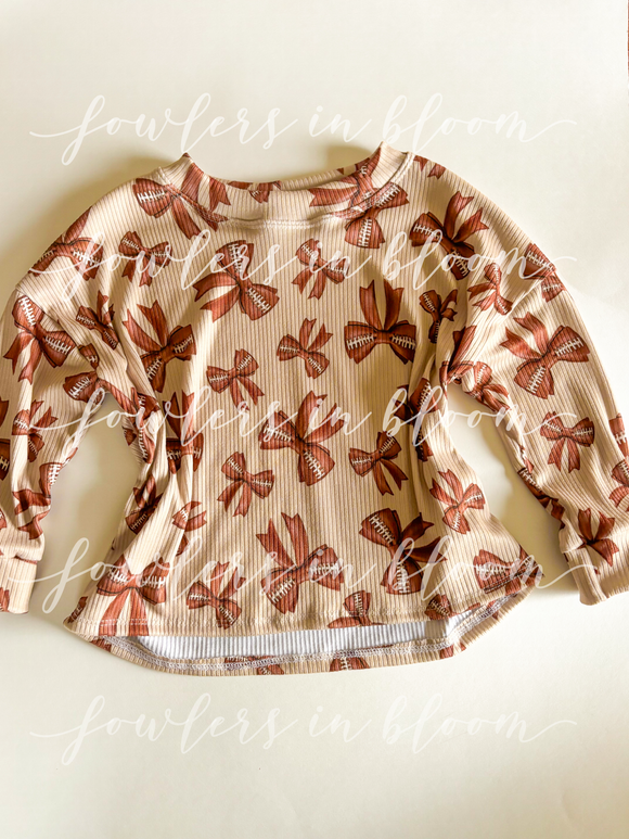 4T Football Bows Lounge Top