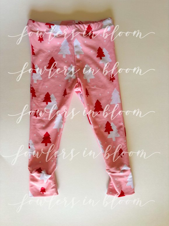 18/24M Pink+Red Christmas Trees Leggings