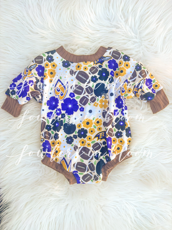 12/18M Cream Floral Baltimore Birds Sweater Romper