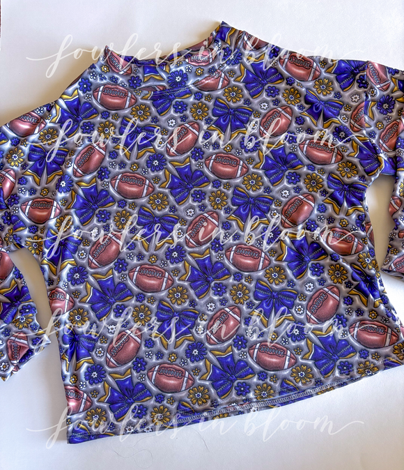 7/8 Gray Floral Baltimore Birds Lounge Top