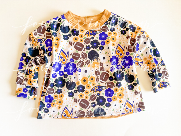 2T Cream Floral Baltimore Birds Lounge Top