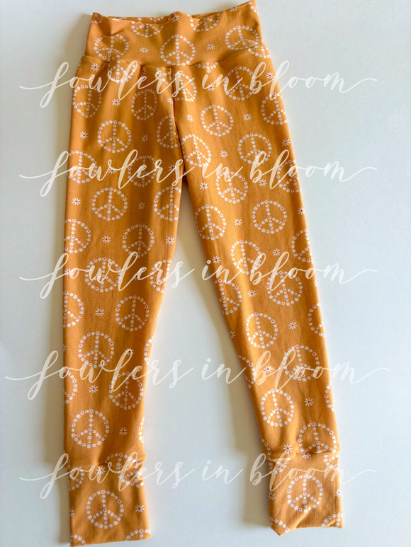 2T Mustard Peace Leggings