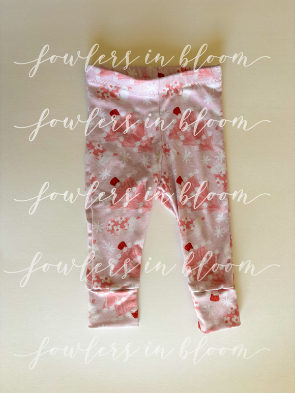 0/3M Pink Christmas Trees Leggings