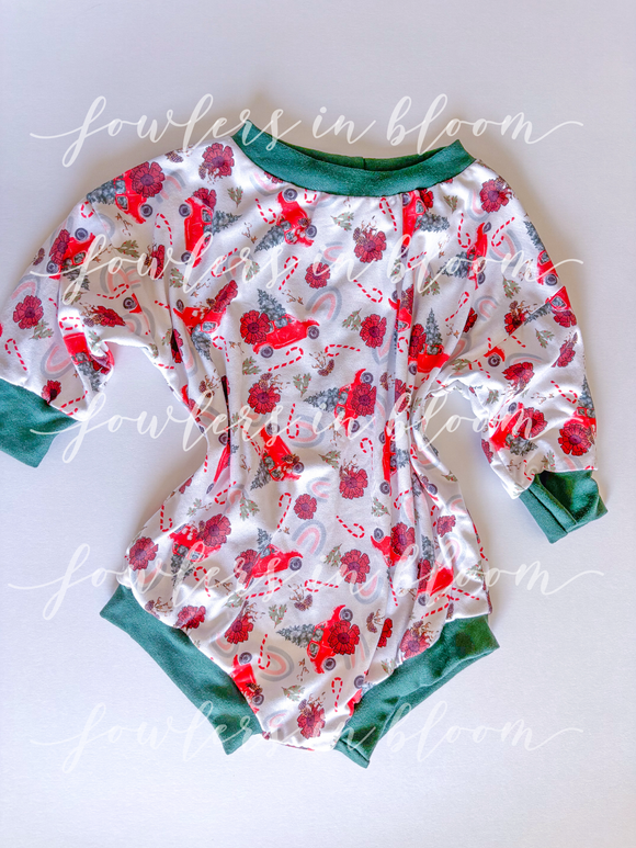 3/6M Christmas Trucks Sweater Romper